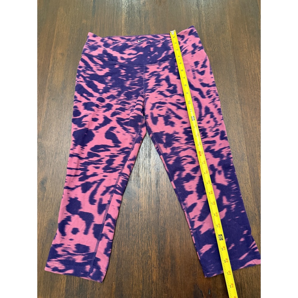 Nike Dri-FIT Womens Pink Purple Abstract Tiger Print Cropped Leggings Size M - Picture 5 of 7